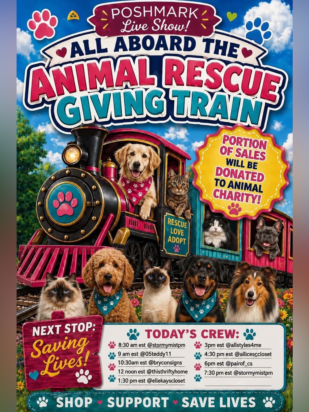 ๐พ๐พ 6/13 Animal Rescue Giving Train ๐ ๐พ๐พ - Picture 1 of 1